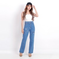 Modinesia Jolly Face Ornaments Jeans Kulot
